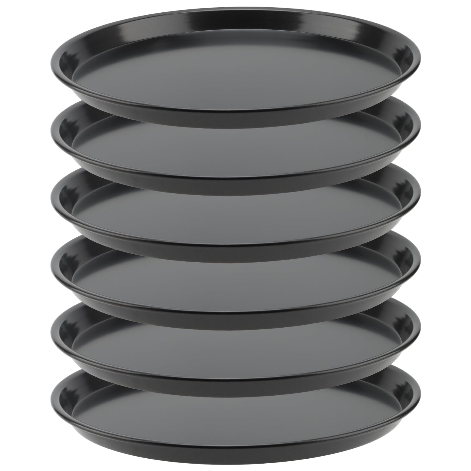 ZEONHEI 6 Pack 8 Inch Non Stick Pizza Tray, Pizza Dough Tray for Oven, Round Baking Pan for Making Pizza