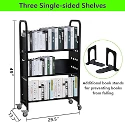 Trailblaze 3-Layer Book Cart, V-Shaped Single-Sided
