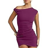 Misng Women One Shoulder Bodycon 2025 Summer Mini Dress Sleeveless Short Club Party Sexy Dresses