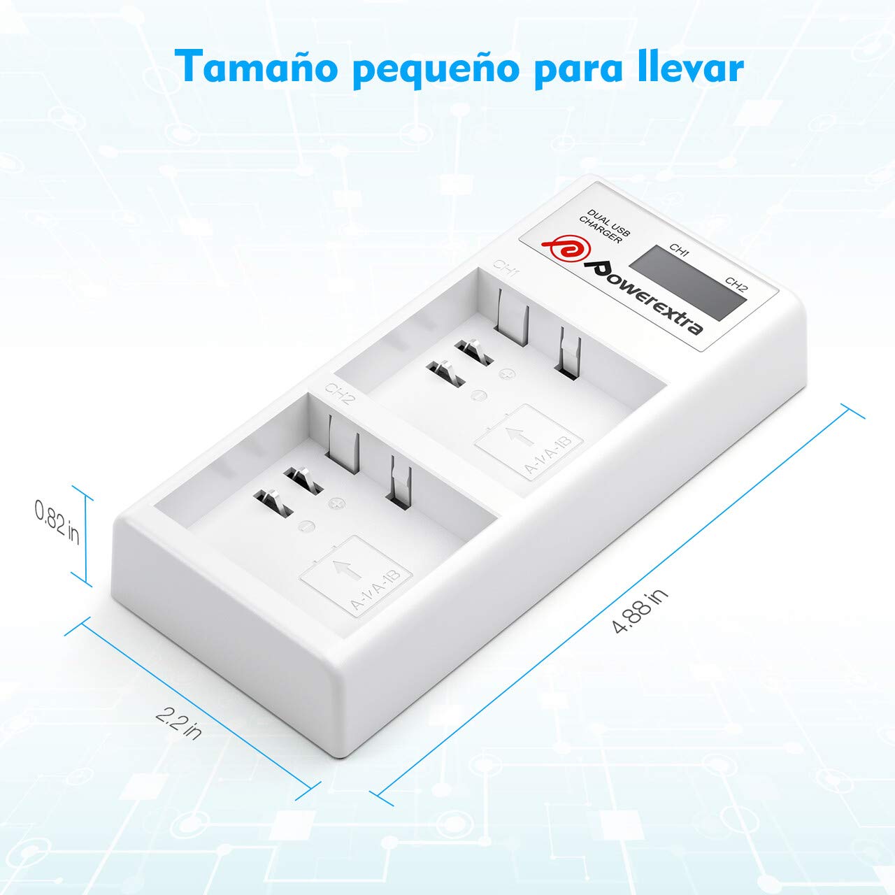 Powerextra Estación de Cargador de Batería Arlo, Cargador de Batería Dual con Adaptador para Arlo Pro, Arlo Pro 2, Arlo GO Cámara de Seguridad Arlo Light