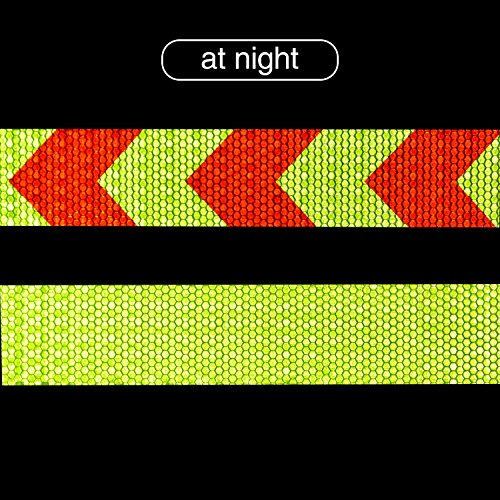 BBTO Reflective Warning Tape Fluorescent Safety Sticker Night Conspicuity Arrow Sticker, Arrow and Yellow, 2 Rolls - Thumbnail 3