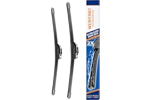 Lot de 2 balais d’essuie-glace avant universels de rechange, qualité MEO, pour crochet en J et en U, toutes saisons, 55,9 cm 