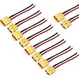 ZHOFONET 5 pares de coletas XT30, enchufe macho y hembra XT30, adaptador de conector XT30 con cable de silicona de 3.9 in 16A