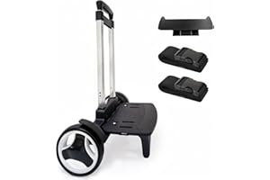 HAPBOBY Rolling Backpack Trolley Cart with Stair-Climbing Quiet Wheels,Foldable Aluminum Frame,Adjustable Handle,Large 77 lbs Capacity–Fits Travel Bags,Book Bags,Shopping–Black,No Edge Guard