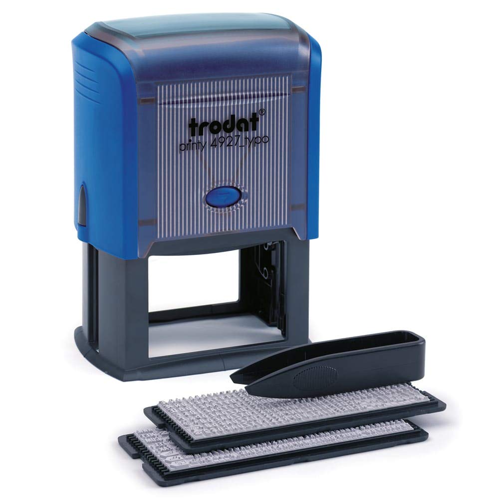 Trodat Printy 4927 Typomatic Self Place, Maximum 8 Lines of Text, Sky Blue