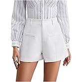 WDIRARA Women's Summer Dressy High Waisted Shorts Wide Leg Comfy Work Casual Shorts