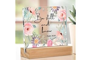 Inspirational Gifts for Women Friends Coworker, Christian Gifts for Women, Floral Inspirational Clear Desk Acrylic Sign for H