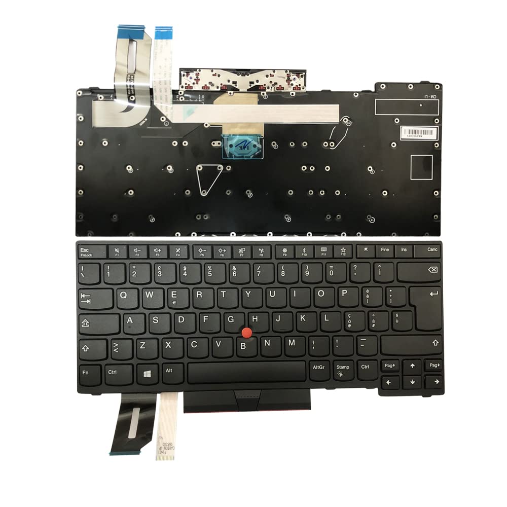Gintai Italiano Tastiera Keyboard for Lenovo Thinkpad L380 L390 E480 L480 T480S E485 E490 L490 T490 E495 T495 01YP257 01YP337 01YP417 01YP497 01YP537 SN20P33367 V170820DK1 Keyboard No Backlit