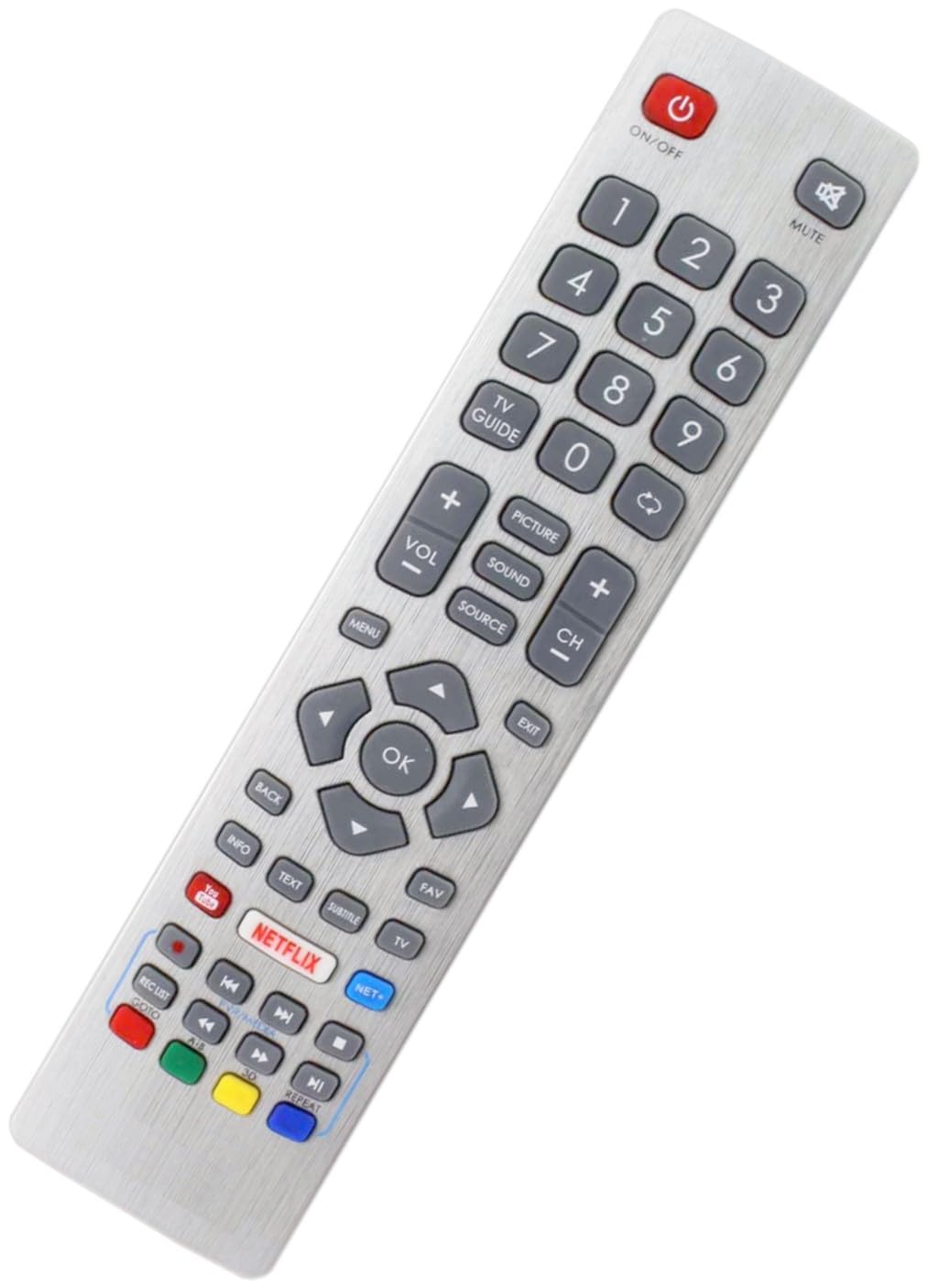 Generic Replacement Remote Control Fits Sharp Aquos UHD 4K Freeview LED TV