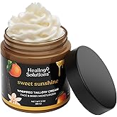 Healing Solutions - Whipped Tallow Balm, Mango, Orange, Vanilla Scent, Grass Fed/Grass Finished Beef Tallow, Organic Jojoba & Manuka Honey for Skin, Face & Body, All Natural Moisturizer, Made in USA