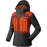 Venustas Women's Heated Jacket with Battery, 20-Hour Runtime, Winter Electric Heating Coat with Detachable Hood