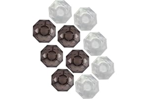 Rockhouse Pedal Toppers, 10pcs Guitar Effect Pedal Anti-Slip Footswitch Buttons, 10mm Foot Nail Protection Caps for Boss Line 6 Stomp (Black+Clear)