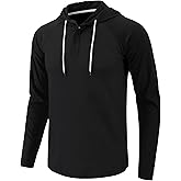 Dokotoo Men Men's Casual Sweatshirts Fall Hooded Long Sleeve Shirts Drawstring Color Block Pullover Hoodies