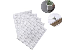 BUSOHA 350 PCS Clear Removable Sticky Adhesive Putty, Reusable Transparent Double Sided Round Nano Gel Mat for Wall, Metal, Glass, Ceramic, Wood