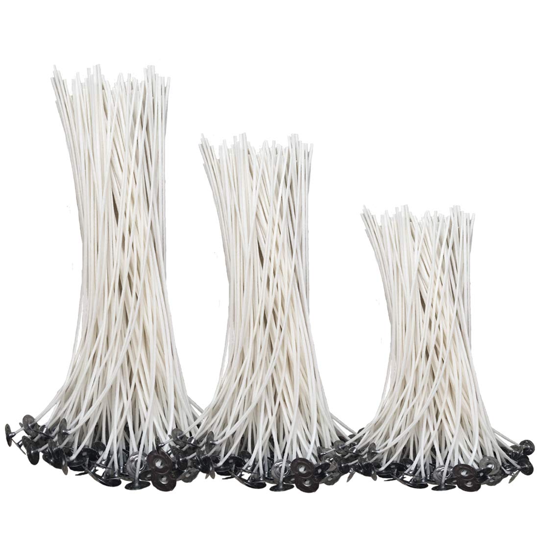 Joyfeel's Store Candle Wicks 300 Pcs Natural Cotton Pre-Waxed Wick DIY Candle Making (9cm,15cm and 20cm)