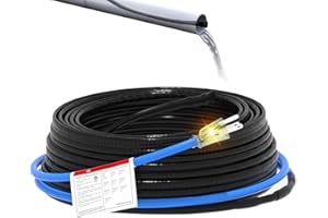 TOPDURE TDSF1-CT 50ft Self-Regulating Heat Cable for Water Pipes, ETL Certified, Versatile for Pipe Freeze Protection and Roof Deicing, 120V