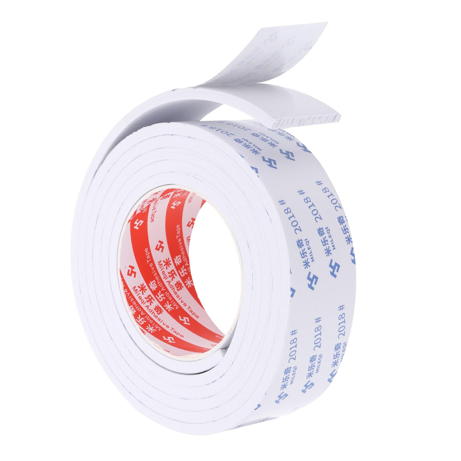 PATIKIL 2m/6.6ft Sealing Foam Tape, 4.5cm Wide 5mm Thick Single Sided Weather Stripping Door Seal Strip for Window Door Insulation, White