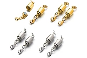 Zpsolution Screw Magnetic Clasps for Necklaces Safety Magnetic Locking Jewelry Clasp Converter