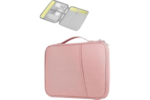 for MacBook Neo 13 Inch Notebook Sleeve Carrying Case with Handle, Water-Resistant Double-Layer Design, Pink