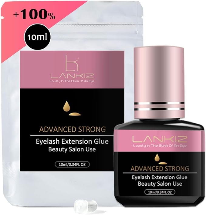 LANKIZEyelashExtensionGlue,10ml Individual Eyelashes Glue 12s Semi