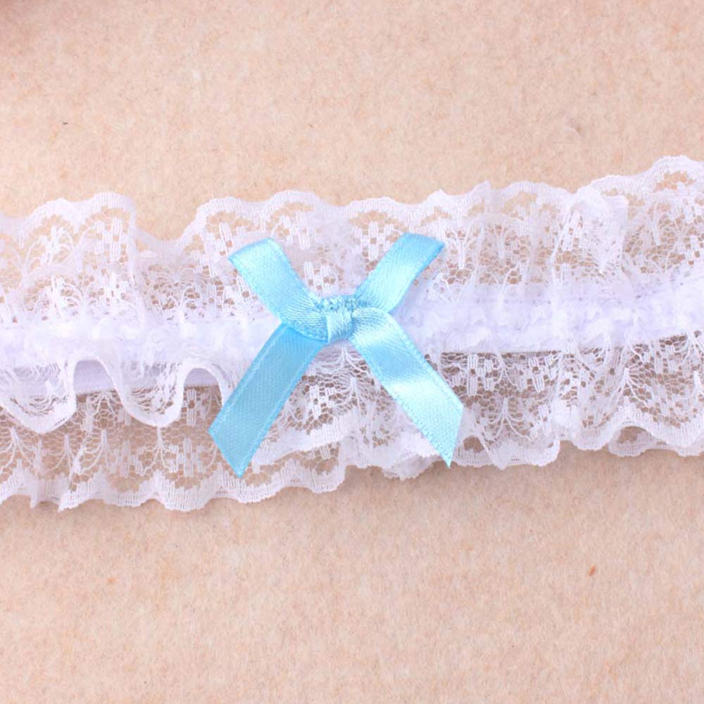 Giarrettiera Sposa In Pizzo - 2 Pezzi Con Fiocco Di Raso - Foto 6