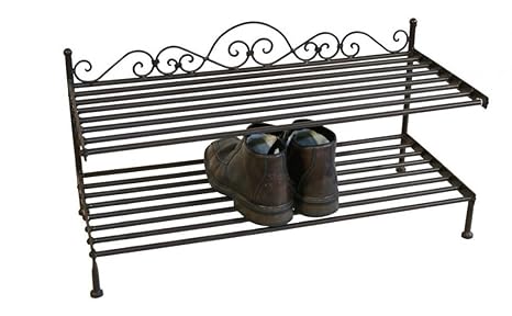 Schuhregal Schuhablage Metall braun B 70 cm