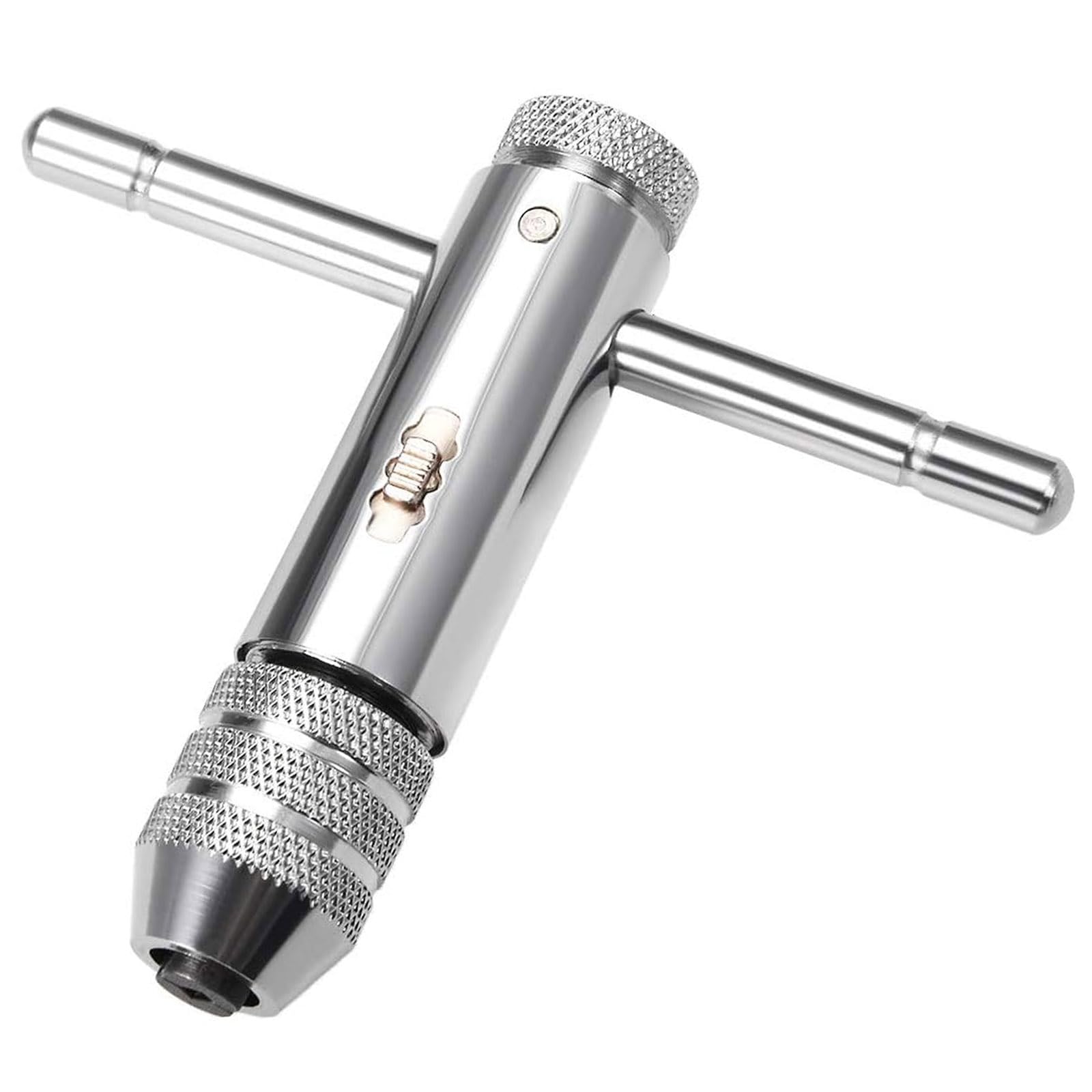TA-VIGOR Adjustable T-Handle Ratchet Tap Wrench for Metric M3-M8, Reversible Ratchet Tap Holder Reamer Hand Tapping Tool, 85mm (3.35-inch) Body
