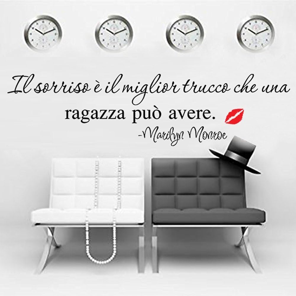 Adesivo Murale Frase In Italiano Wall Stickers Marilyn Monroe Medium 80 Cm X 40 Cm Amazon It Fai Da Te