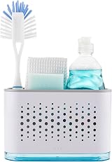Minky Slimline Sink Tidy Caddy with Removable Drip Tray White/Light Grey