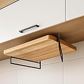 Under Cabinet Metal Cutting Board Rack - 2 Layer Vertical & Horizontal Hanger - Heavy Duty Cutting Board Holder