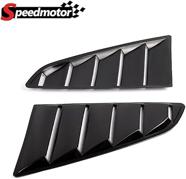 2015-2018 Ford Mustang Glossy Black 1//4 Rear Side Vent Window Louver Scoop Cover