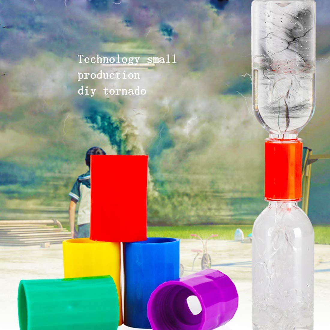 Tornado Bottle Connectors Cyclone, Plastic Tornado Connector Vortex Bottle Connectors for Students Scientific Experiment Test (5PC)