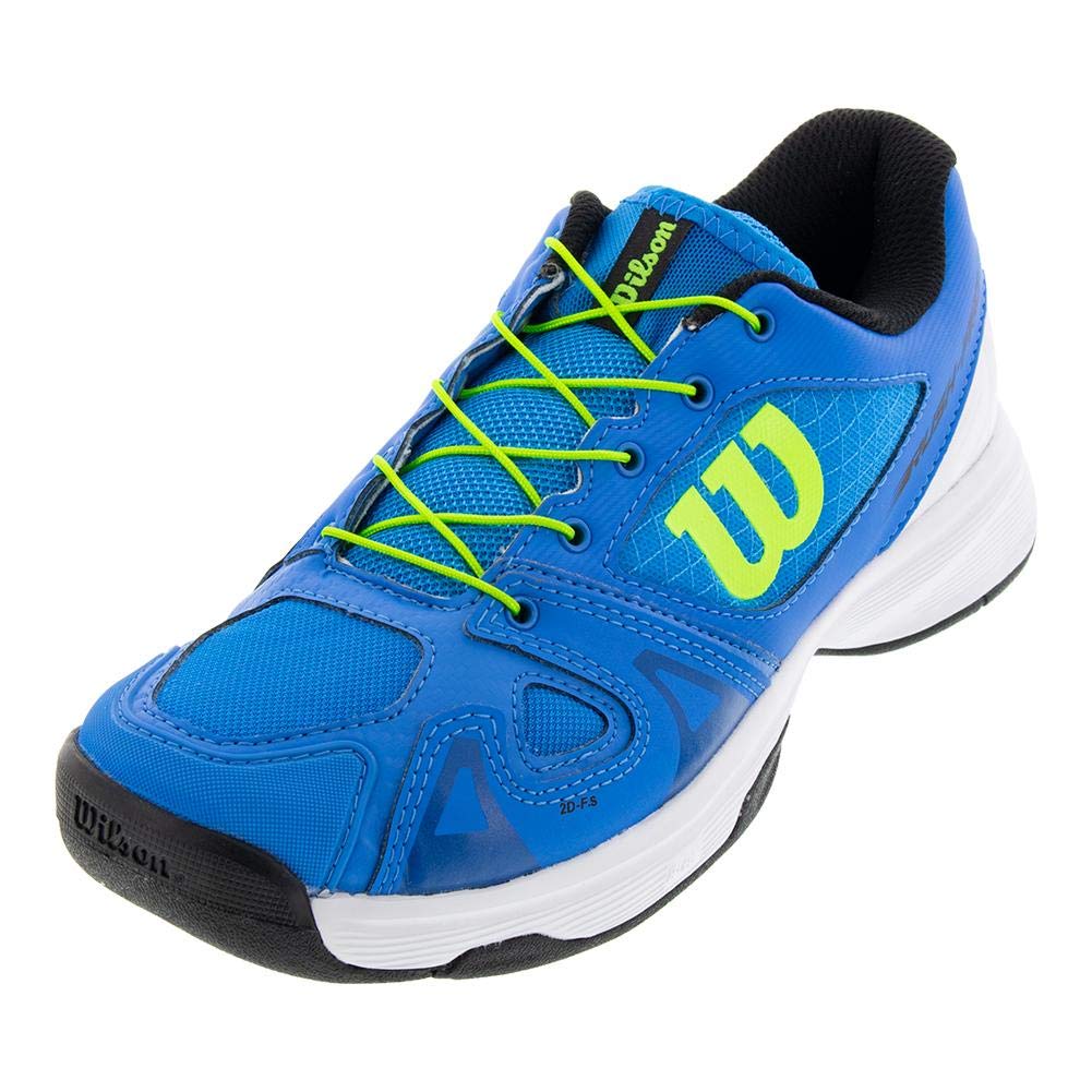 blue and green tennis shoes
