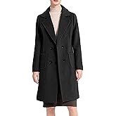 Minibee Women's Trench Coats Winter Wool Peacoat Warm Double Breasted Pea Coat Lapel Jacket Outwear