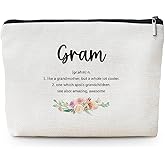 MOTERMATE Gram Gifts Makeup Bag, Best Gram Gifts for Christmas from Grandkids Cosmetic Bag for Women, Grandma Gift from Granddaughter Grandson Toiletry Bags Zipper Makeup Pouch