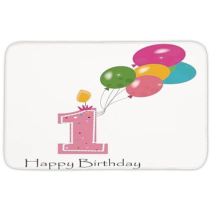 Amazon Com Rectangular Area Rug Mat Rug 1st Birthday Decorations