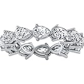3.08 CTW Pear Cut Diamond Eternity Ring for Women in 14K White/Yellow Gold | E-F Color, VS Clarity | Wedding, Anniversary, Luxury Fine Jewelry Gift | Lab-Grown Diamonds | Ring Size 6.5