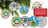 PEANUTS CHRISTMAS Charlie Brown JFK Half Dollar 3-Coin Set Tree Ornaments SNOOPY