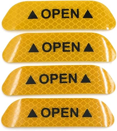 Amazon Uxcell カーステッカー 反射安全警告マークテープデカール オープンサイン 車のドアのステッカー オレンジ 4個入り ステッカー デカール 車 バイク