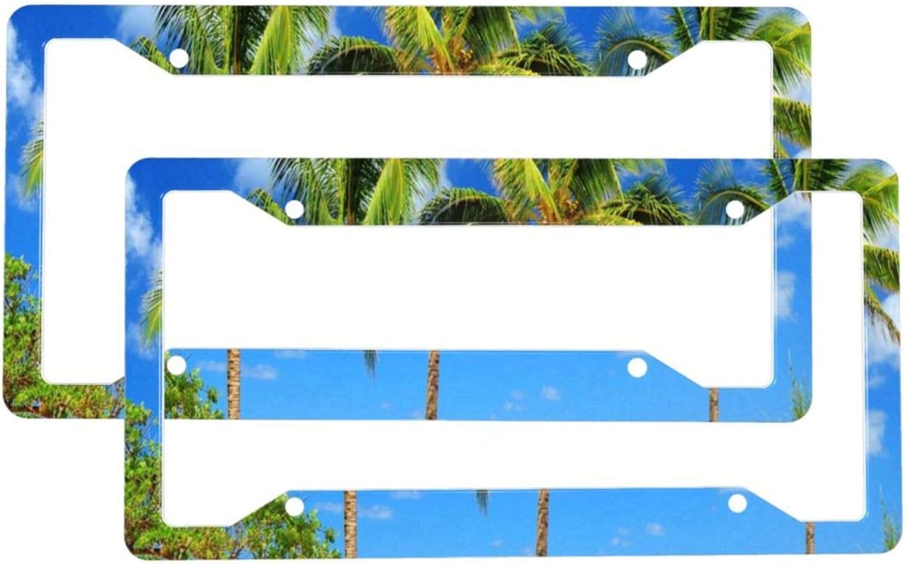 License Plate Frame 2 Pieces, Palms in Kauai Hawaii