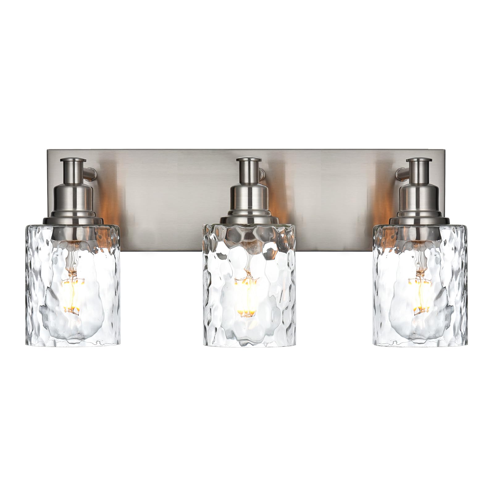 BONLICHT Bathroom Vanity Light Fixtures 3 Lights Modern Wall Sconce Brushed Nickel with Metal ...
