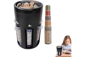 GENERIC Automatic Coin Counting Machine with Wrappers, Portable Coin Sorter and Organizer, Quick & Accurate Change Counter, Easy-to-Use Coin Bank Jar for Home and Office