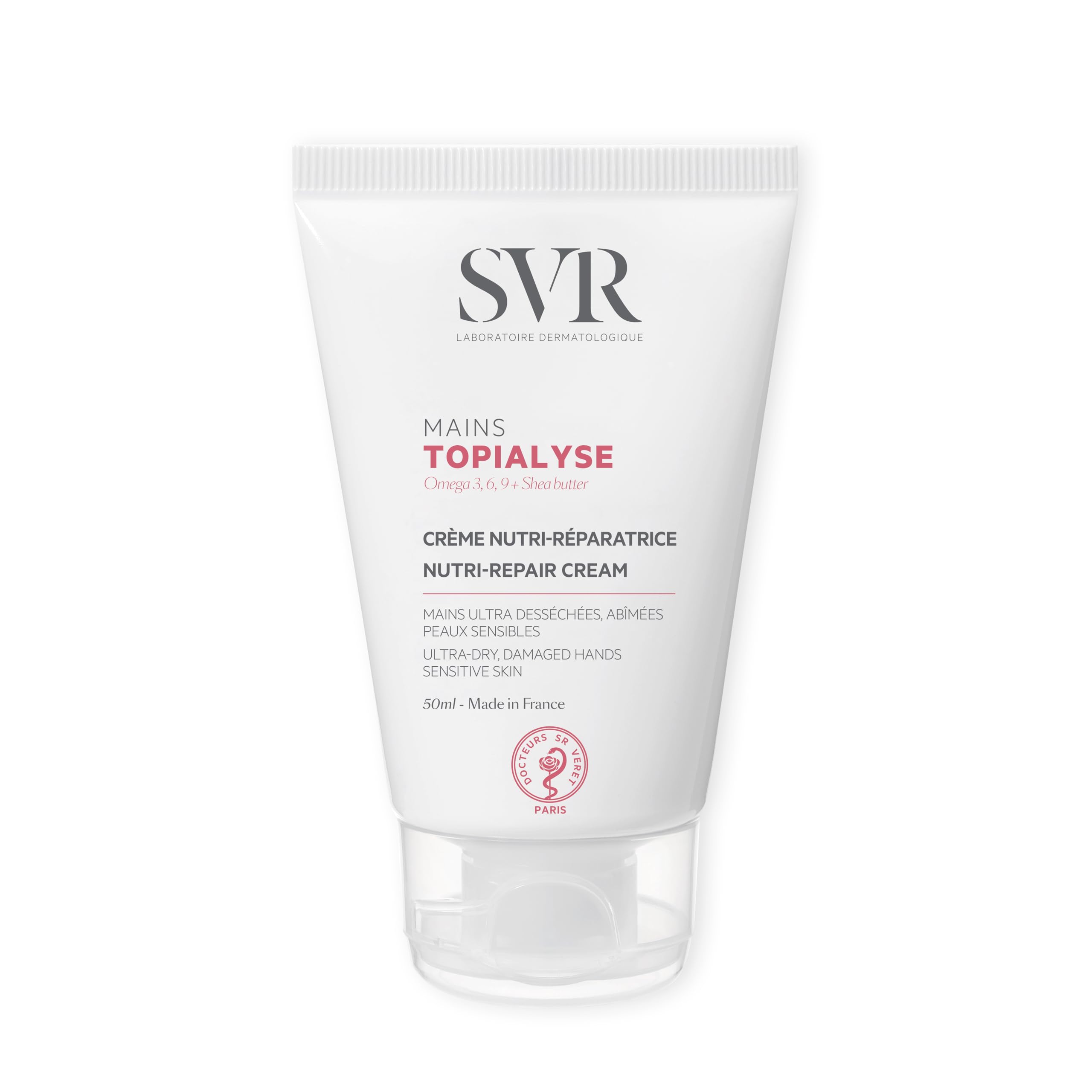 SVR TOPIALYSE Nourishing Hand Cream for Ultra-Dry, Chapped, Sensitive Hard-working Hands, Handbag Size - 50ml