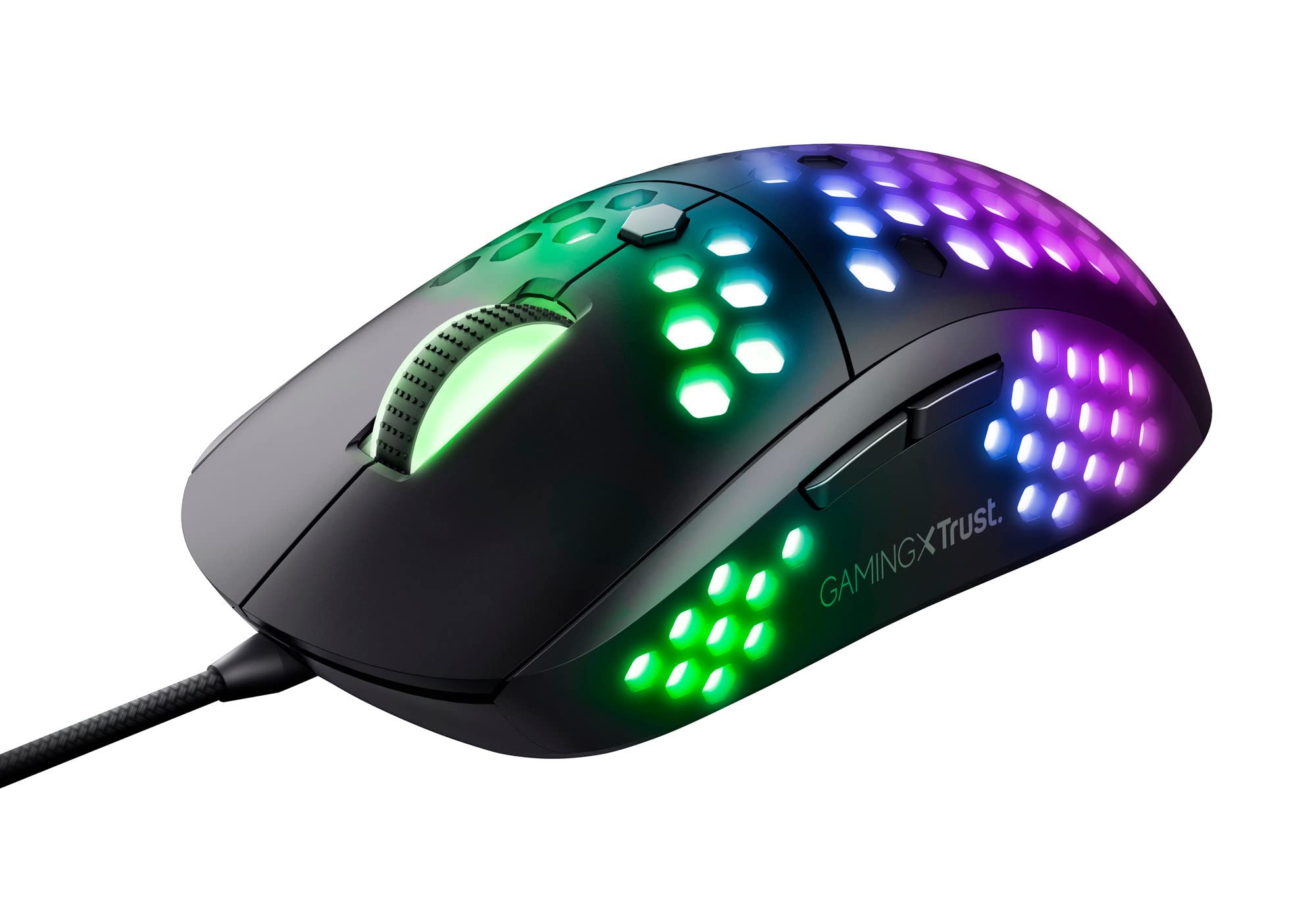 Trust Gaming Mouse GXT 960 Graphin Ultra Lightweight Gaming Mouse, 74 grams, Up to 10.000 DPI, Adjustable Polling rate, 6 Buttons, Customizable RGB Lighting, Wired, Programmable, PC and Laptop, Black
