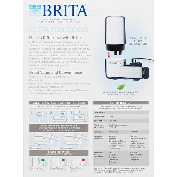 FAUCET-MOUNT WATER FILTRATION SYSTEM, CHROME