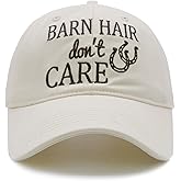 Waldeal Barn Hair Don’t Care Hat for Women, Vintage Washed Adjustable Baseball Cap for Horse Lover