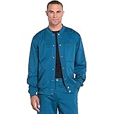 Cherokee Men Scrubs Jacket Workwear Core Stretch Snap Front Plus Size WW330, 5XL, Caribbean Blue