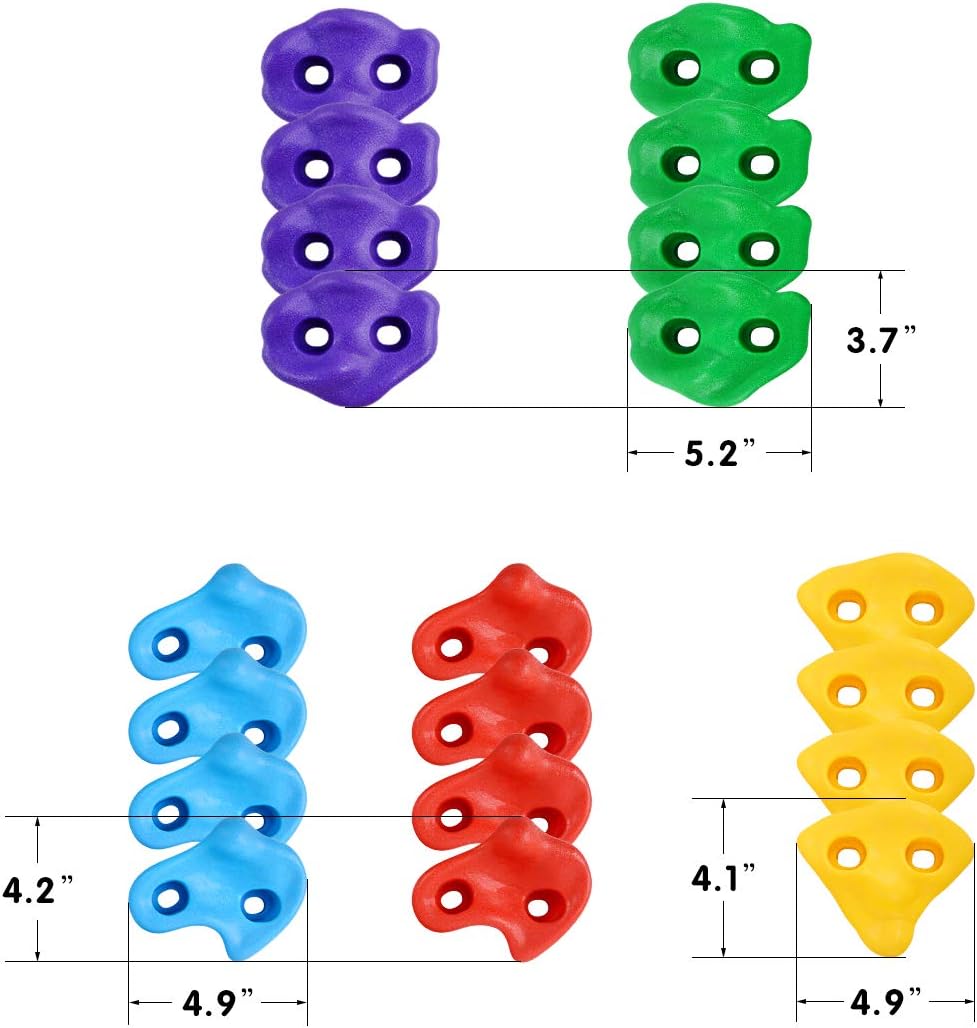 TOPNEW 20 Ninja Tree Climbing Holds for Kids Climber, Adult Climbing Rocks with 6 Ratchet Straps for Outdoor Ninja Warrior Obstacle Course Training: Toys & Games