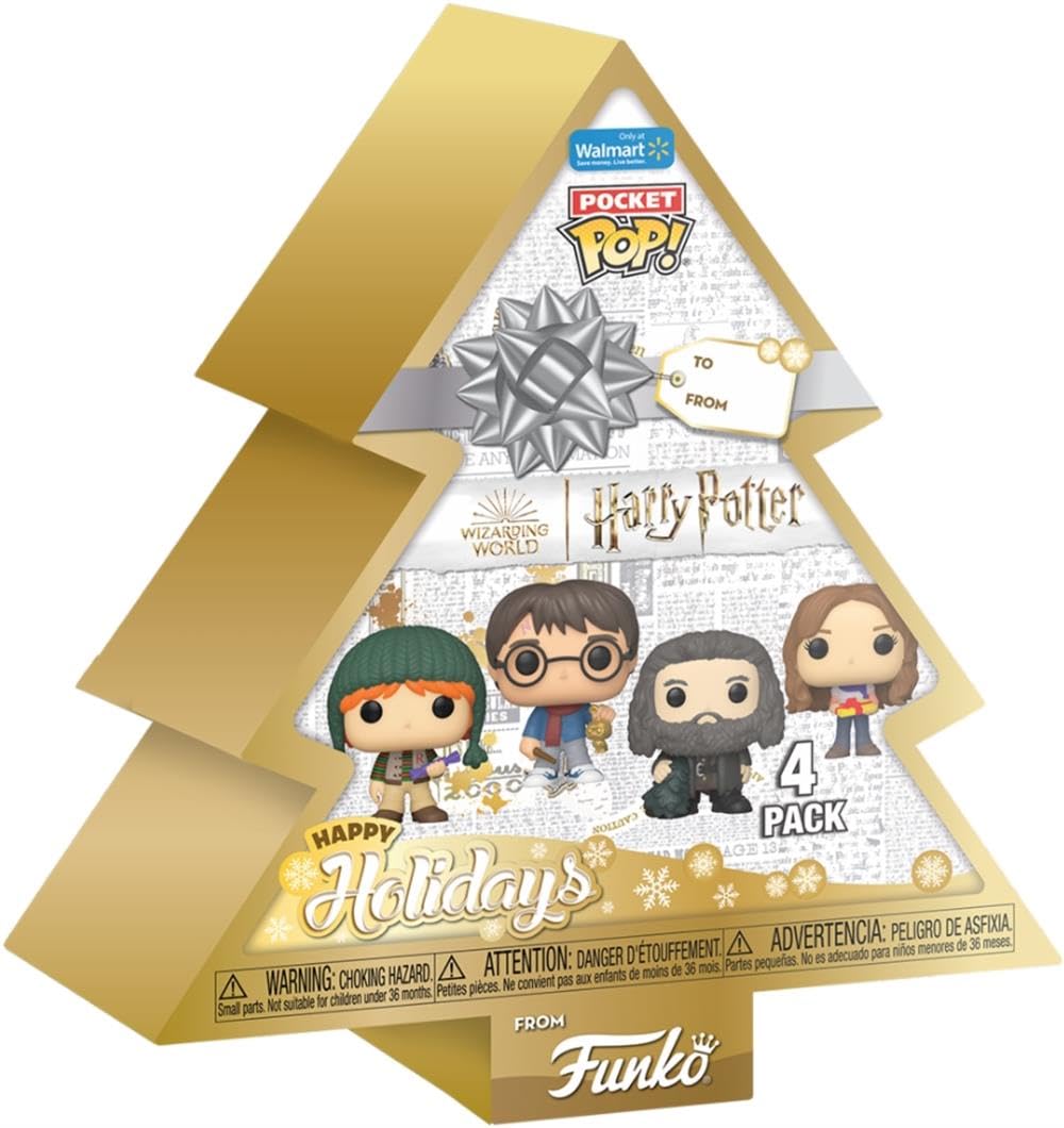 Funko Pocket Pop! HP - Harry Potter - Tree Holiday Box 8pc - Harry Potter - Keychain Novelty Keyring - Collectable Mini Figure - Stocking Filler - Gift Idea - Official Merchandise - Movies Fans