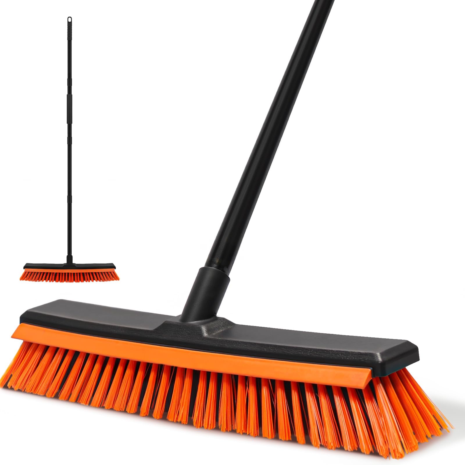 Newthinking Garden Broom Outdoor Heavy Duty Yard Brush with 50cm Hard Bristles Large Stiff Sweeping Brush for Outdoor Cleaning Garden Yard Driveway